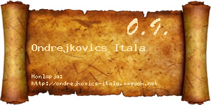 Ondrejkovics Itala névjegykártya